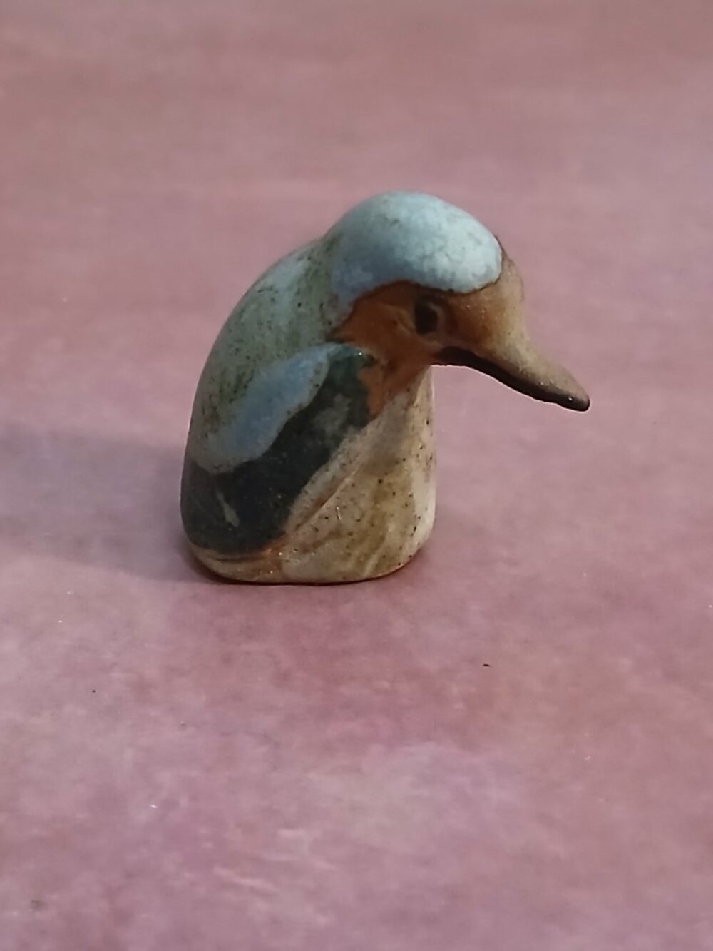 Tremar Cornish Pottery Mini Kingfisher Bust Figure - Picture 5 of 6